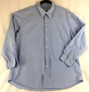 Camicia Perry Ellis Uomo 17 32-33 Portfolio Chambray Blu Manica Lunga Casual Uomo - Foto 1 di 10
