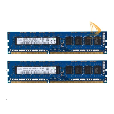 16 GB SK Hynix 2x 8GB 2Rx8 DDR3-1600 PC3-12800E CL11 DIMM Desktop ECC Memory RAM - Image 1 of 4