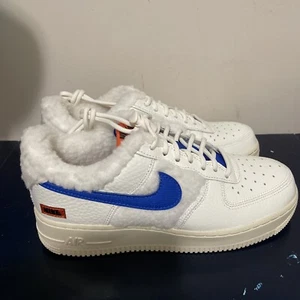 Nike Air Force 1 '07 Low Sherpa Fleece Sail Racer Blue DO6680-100 WMNS Size 7.5 - Picture 1 of 6