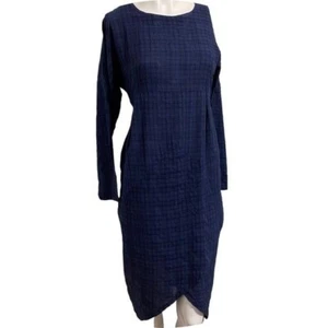 Zanzea Dark Plaid High Waisted Knee Length Dress Tulip Crisscross Hemline Small - Picture 1 of 9