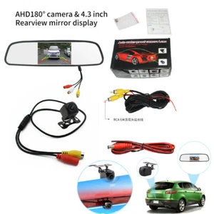 4.3" Backup Camera Mirror Car Rear View Reverse Night Vision Parking System 170° - Picture 1 of 12