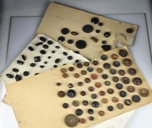 150+ BOTONES ANTIGUOS ÚNICOS VINTAGE EN TARJETAS DE COLECCIONISTA - TIPOS Y FORMAS MIXTAS - Imagen 1 de 14