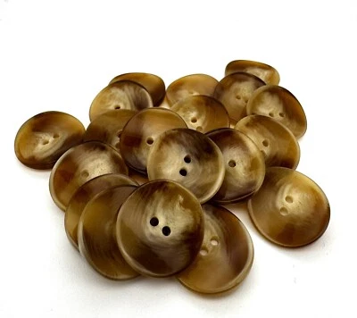 20 x 20mm Italian Brown Mottled Button slight concave design - Image 1 of 3