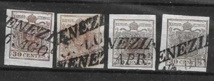FRANCOBOLLI- 1850/55 LOMBARDO VENETO C.30 4 VALORI USATI F/217 - Foto 1 di 1