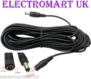 12 V 2,1 MM DC NETZTEIL VERLÄNGERUNG STECKER BUCHSE KABEL KABEL CCTV KAMERA 10 M - Bild 1 von 1