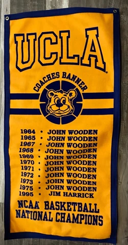 UCLA Bruins John Wooden NCAA Basketball National Championship Banner Cover