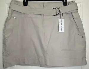 Calvin Klein Jeans Size XL Tan Belted Pockets Logo Women’s Cargo Mini Skirt NWT - Picture 1 of 13
