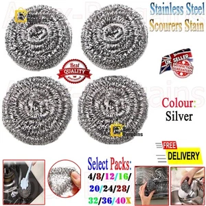 4/40 piezas Estropajos de acero inoxidable Fregadora Sartén de cocina Limpieza Almohadillas de alambre - Imagen 1 de 27