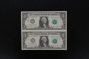 USA 1981A  $1 un-cut pair ch-UNC condition FA prefix (k019) - Picture 1 of 2