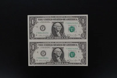 USA 1981A  $1 un-cut pair ch-UNC condition FA prefix (k019) - Image 1 of 2