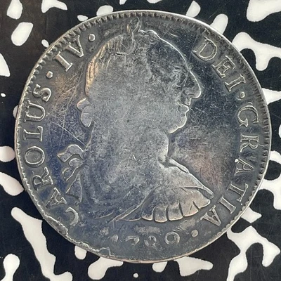 Lote de 8 reales 1789-Mo FM México #JM0332 ¡grande plata! Anverso Grafitti Foto 1 de 2