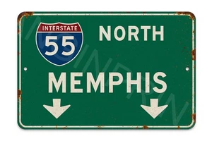 I55 North Memphis Aluminum Highway Metal Sign - Picture 1 of 1