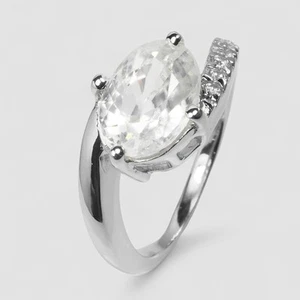 PristineWhite Zircon 3.35Ct 925 Sterling Silver White Gold Plated Rings Size 7 - Imagen 1 de 9