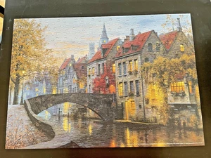 TCG Sure-Lox SILENT EVENING 300 Piece Serenity Now Puzzle COMPLETE River Europe - Picture 1 of 3