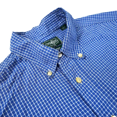 Gitman Bros Vintage Shirt Mens Large Blue White Check Button Down Made in USA - Image 1 of 4