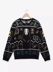 NWT Studio Ghibli Spirited Away No-Face Holiday Sweater BoxLunch Exclusive L - Picture 1 of 3