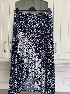 Blue And White Animal Print Faux Wrap Skirt Size M (14/16) - Image 1 of 4