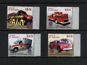 S6686 El Salvador 2008 bomberos, camiones de bomberos 4v.   MNH - Imagen 1 de 1