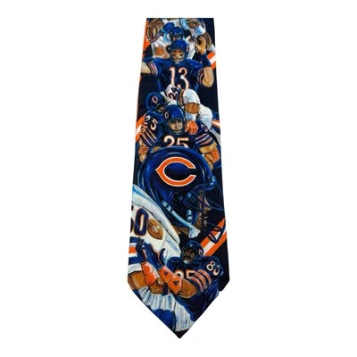 Corbata de fútbol americano NFL Chicago Bears 1990 de colección por Ralph Marlin Mike Singletary Foto 1 de 4