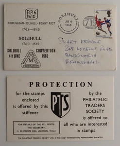 GB 1966 Birmingham Solihull Penny Post Erskine Lozells Road Handsworth Cubierta - Imagen 1 de 2