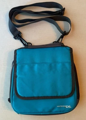 Estuche de viaje Nintendo DS azul aguamarina bolsa de transporte almacenamiento bandolera protectora Foto 1 de 4