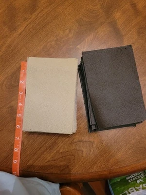 Muestras de tapicería de cuero 1,3 libras marrón y blanco 40 piezas Foto 1 de 2