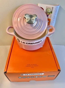 Le Creuset Baby Cocotte Rond 14cm Bear Knob Chiffon Pink BNIB - Picture 1 of 6