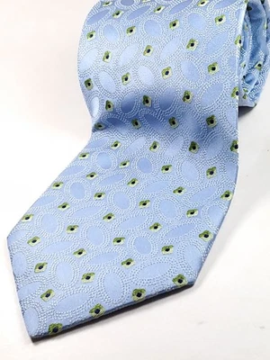 Corbata XMI PLATINUM Hecha a Mano en EE. UU. 100 % Seda Para Hombre Azul Claro Verde NUEVA Foto 1 de 3