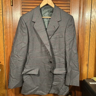 Oxxford Clothes Blazer Mens 44R Brown Gray Plaid Wool Cashmere Sport Coat Jacket - Image 1 of 4