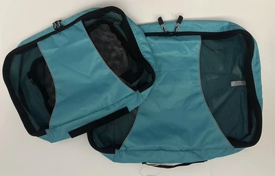 eBags  Lot of 2 Packing Cube Travel Organizer Bag Mesh Turquoise/Black  EUC - Image 1 of 4