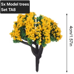 5x 4cm Model Trees - Set TA8 - N TT HO OO gauge 1:32 1/35 Scale - Picture 1 of 1