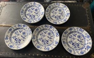 Set 5 piatti vintage usati in ottime condizioni Petrus Regout Maastricht Olanda cipolla blu 9" - Foto 1 di 8