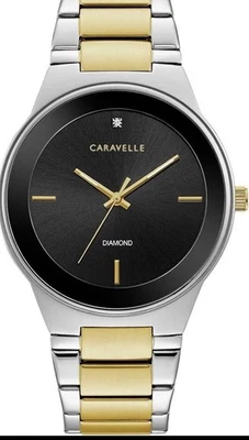 Reloj Caravelle New York Bulova Diamante Hombre Negro 45D107 Foto 1 de 4