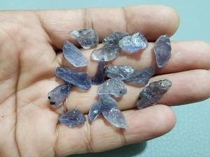 Lote de 16 piezas de piedras preciosas sueltas de cristal crudas de iolita azul de buena calidad tamaño 14-20 mm - Imagen 1 de 8