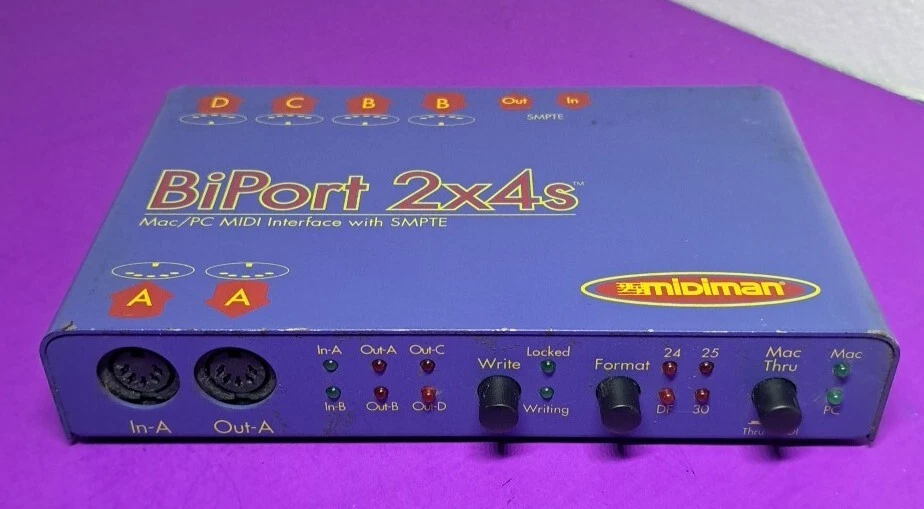 MiDiman BiPort 2x4s Mac/PC MIDI Interface With SMPTE - Image 1 of 4