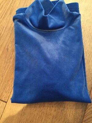 Camisa Henri Bendel Vintage Terciopelo Azul Real Cuello Simulado Talla L Manga Corta Cielo M Foto 1 de 4