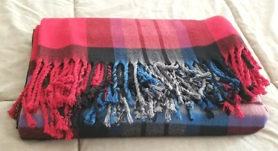 Pottery Barn GARNET PLAID 超大号红色黑色蓝色...全新无标签 #7 — 第 1/4 张图片