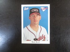1996 Best Greenville Braves # 8 Matt Byrd Card (B60) Atlanta Braves