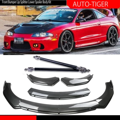 For Mitsubishi Eclipse Carbon Fiber Style Front Bumper /Lip Spoiler /Strut /Rods Foto 1 de 4