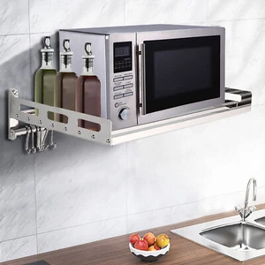 Microwave Oven Rack Wall Mount Oven Bracket Stainless Steel Cooker Holder Shelf - Picture 1 of 12