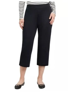 Lands' End Women's Shore Stretch Knit Carpi Pants, Black, Size Medium AA5 - Picture 1 of 1