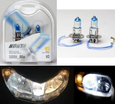 Nokya 5000K White H3 Nok8015 80W Fog Light Two Bulbs Replacement Halogen Rally - Image 1 of 4