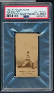 1887 N172 Old Judge Joe Crotty Stooping To catch ball PSA A Sioux City BXRD 10 - Picture 1 of 2