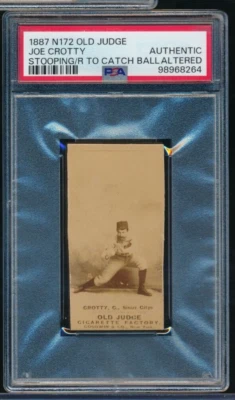 1887 N172 Old Judge Joe Crotty Stooping To catch ball PSA A Sioux City BXRD 10 - Image 1 of 2