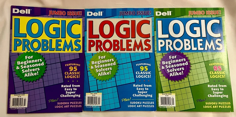 Lot of (3) Dell Logic Problems Puzzle Books Summer Fall Winter 2022/23 - Image 1 of 1
