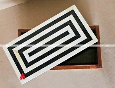 Home Décor Black And White Bone Inlay Zebra Design Storage Boxes - Image 1 of 4