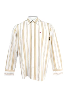 Quiksilver Herrenhemd Large weiß mit braunen Streifen Baumwollmischung - Bild 1 von 9