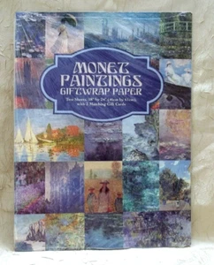 MONET Paintings Collage Gift Wrap Designed by Carol Belanger Grafton 2 Sheets * - Picture 1 of 8