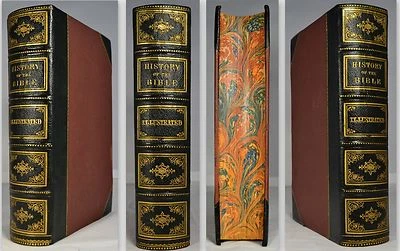 1868 ILLUSTRATED HISTORY of HOLY BIBLE KITTO Color MAP Chronological Table FINE! Foto 1 de 4