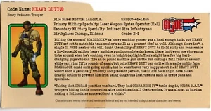 Hasbro G.I. Tarjeta de archivo Joe Spy Troops: HEAVY DUTY Heavy Ordnance Trooper - Imagen 1 de 1